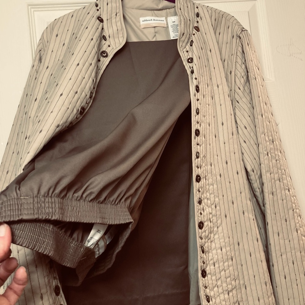 Alfred Dunner Quilted Blazer Jacket and Matching Dress Slacks Bundle